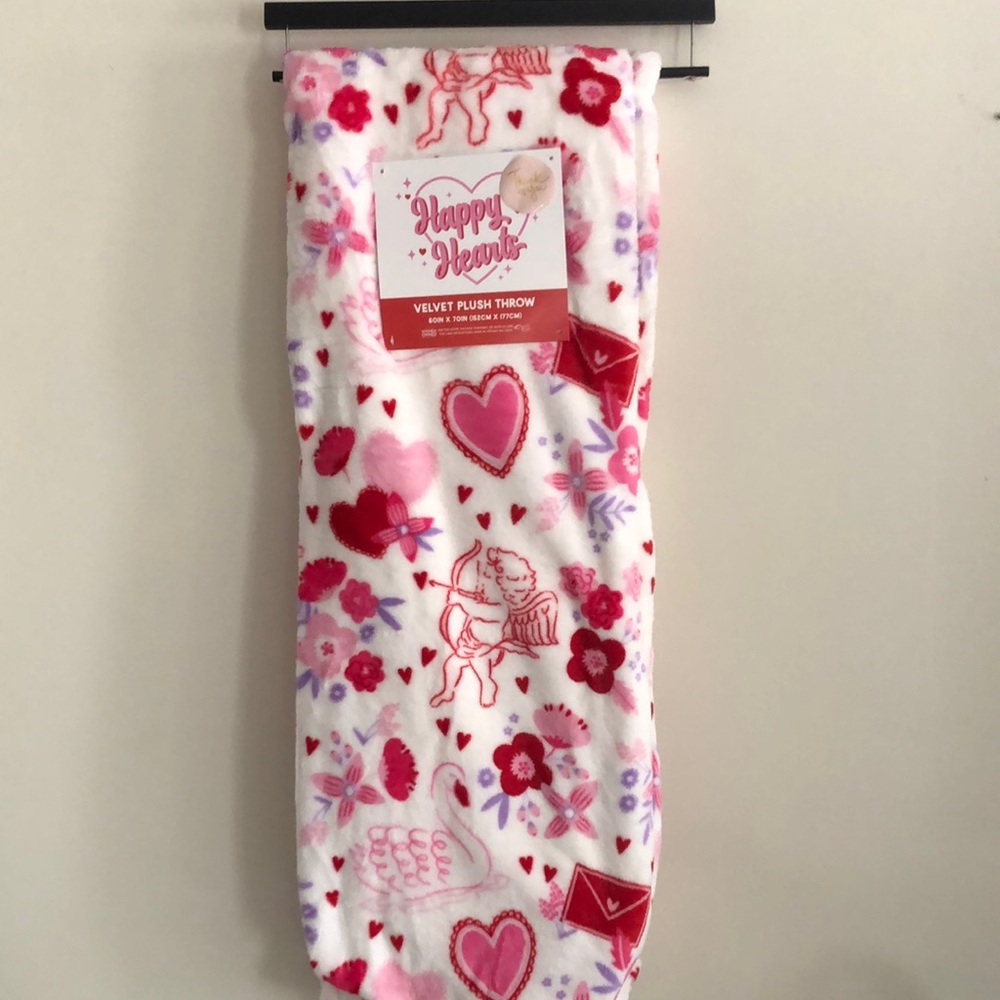 Happy Hearts Valentines Throw Blanket